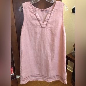 Sigrid Olsen 100% Linen Dress M Blush/Pale Pink